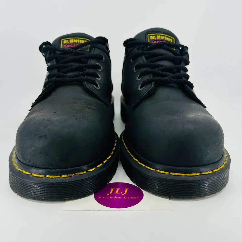 Dr. Martens Men's Ashridge Black Greasy Leather Steel Toe Oxford Shoes Size 13